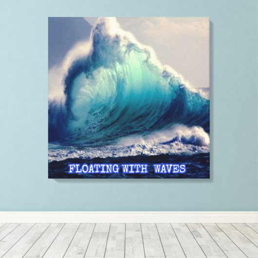 1.Blauwe oceaangolven, giften voor de oceaanliefhe Canvas Afdruk (Insitu (Houten vloer))