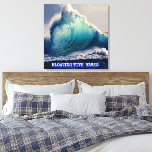 1.Blauwe oceaangolven, giften voor de oceaanliefhe Canvas Afdruk (Insitu (Slaapkamer))