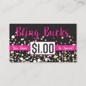 $1 Bling Bucks Kortingskaartje (Voorkant)