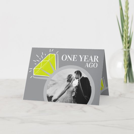 1 bruiloft verjaart peridot en foto kaart (Voorkant)