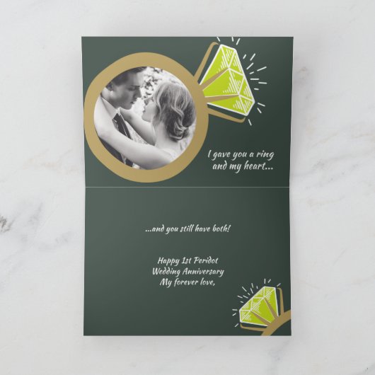 1 bruiloft verjaart peridot en foto kaart (Binnen)