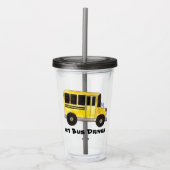 #1 Bus Driver Yellow School Bus Leerleraar Onderwi Acryl Drinkbeker (Voorkant)