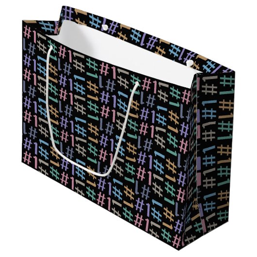 "# 1" cadeau voor patroon large cadeautasje (Voorkant Gekanteld)