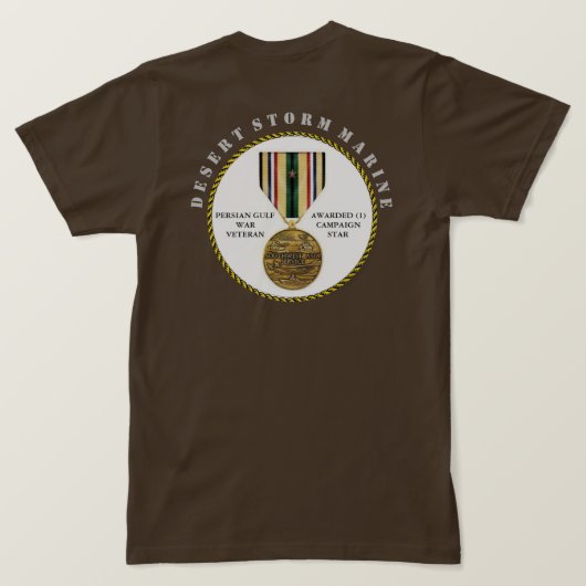 1 CAMPAIGN STAR Desert Storm Marine SEMPER Fi T-shirt (Design achterkant)