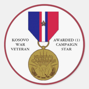 1 CAMPAIGN STAR KOSOVO WAR VETERAN RONDE STICKER