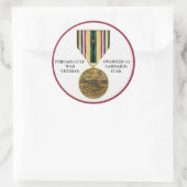 1 CAMPAIGN STAR PERSIAN GULF WAR VETERAN RONDE STICKER (Tas)