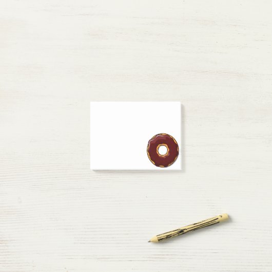 1 Cartoon Chocolade Donut Design Post-it® Notes (Op bureau)