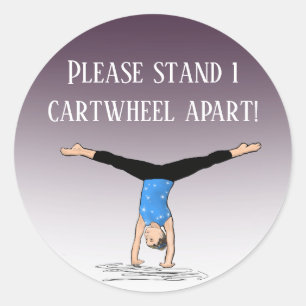 1 cartwheel uit elkaar gymnastiek gym social dista ronde sticker