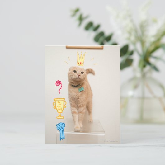 #1 Cat Briefkaart (Staand voorkant)