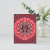 1 Chakra Flower of Life red Briefkaart (Staand voorkant)