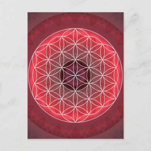 1 Chakra Flower of Life red Briefkaart (Voorkant)