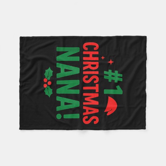 #1 Christmas Nana  Fleece Deken (Voorkant (Horizontaal))