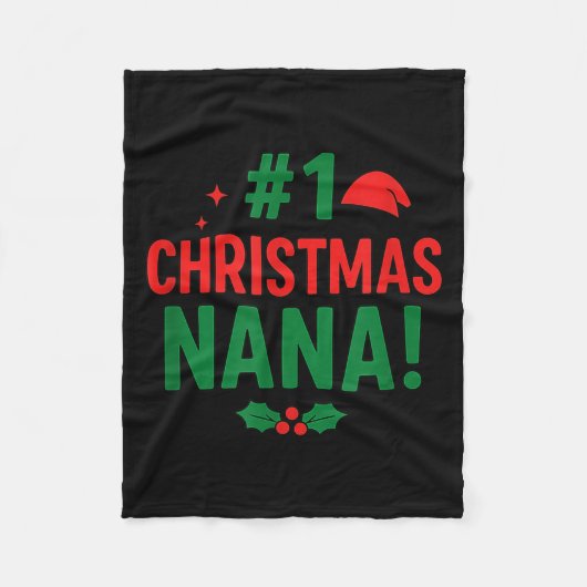#1 Christmas Nana  Fleece Deken (Voorkant)
