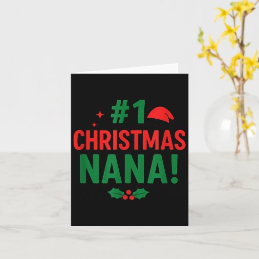 #1 Christmas Nana  Kaart (Gele Bloem)