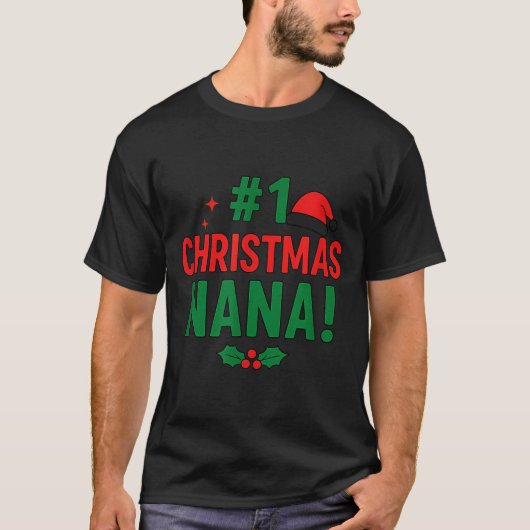 #1 Christmas Nana T-shirt (Voorkant)