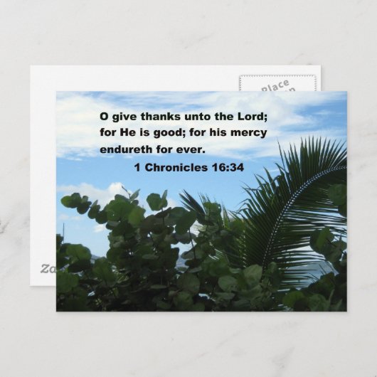 1 Chronicles 16:34 Briefkaart (Voorkant / Achterkant)