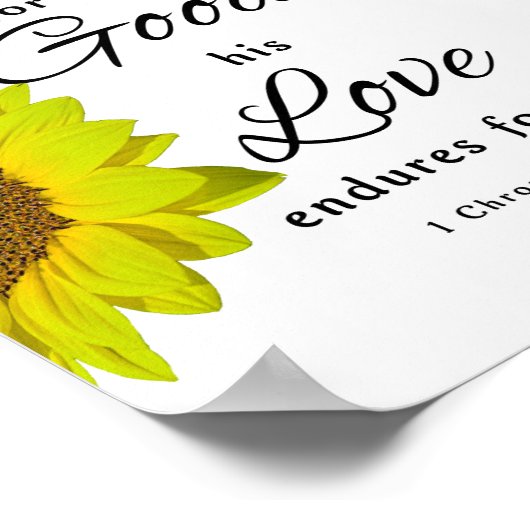 1 Chronicles 16:34, geef bedankt aan de Heer Poster (Hoek)