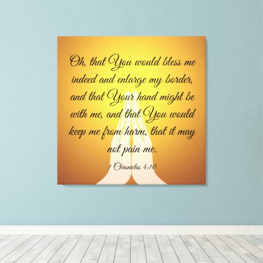 1 Chronicles 4:10 Canvas Afdruk (Insitu (Houten vloer))