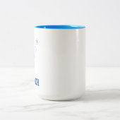 "#1 Coach" 10-pins Bowling Pin Rack Layout Blue Tweekleurige Koffiemok (Center)