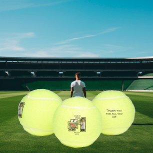#1 coach aangepaste foto montage collage teamspor tennisballen