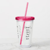 #1 Coach Volleybal met namen van spelers Acryl Drinkbeker (Achterkant)