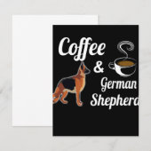 1 Coffe And German Shepherd Kaart (Voorkant / Achterkant)