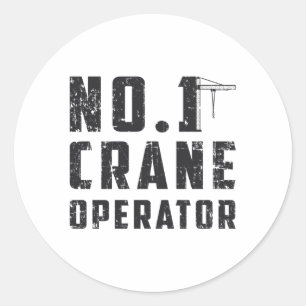 1 Constructieplaats voor kraanarbeiders Ronde Sticker