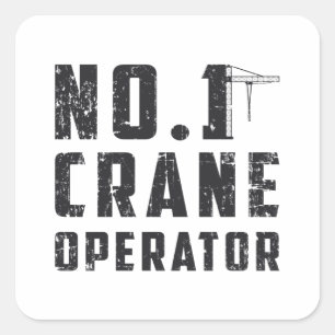 1 Constructieplaats voor kraanarbeiders Vierkante Sticker