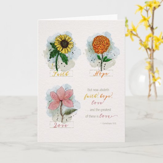 1 cor 13:13 De grootste is liefde Kaart (Gele Bloem)