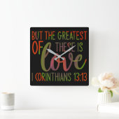 1 corienthians 13:13 vierkante klok (Huis)