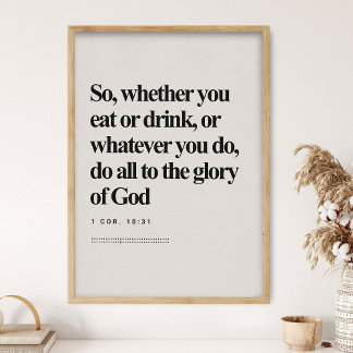 1 Corinthians 10_31, Bible Verse, Modern Bible Poster