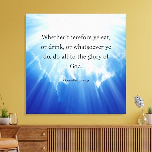1 Corinthians 10:31 Canvas Afdruk (Insitu (Woonkamer))