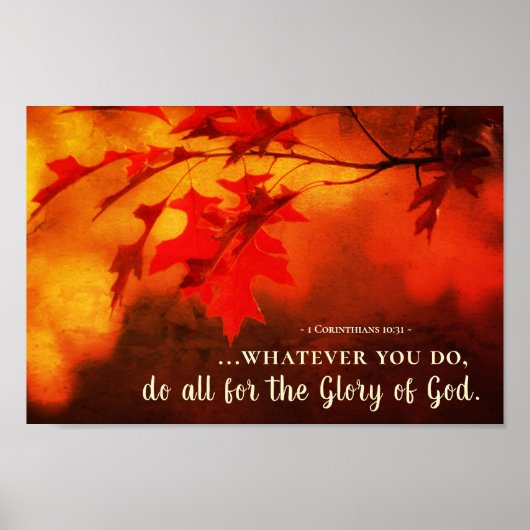 1 Corinthians 10:31 Doe alles voor de glorie van G Poster (Voorkant)