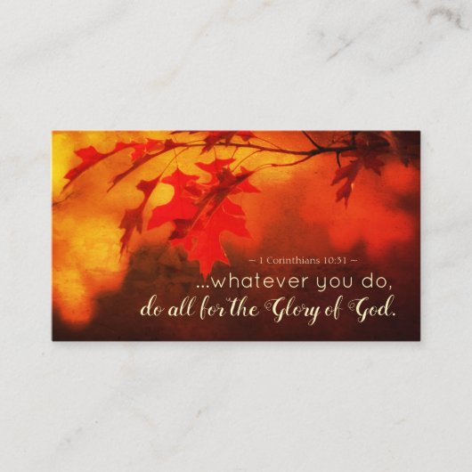 1 Corinthians 10:31 Doe alles voor de glorie van G Visitekaartje (Voorkant)