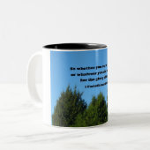 1 Corinthians 10:31 Dus of je eet of drink... Tweekleurige Koffiemok (Voorkant links)