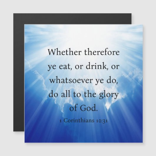 1 Corinthians 10:31 MagnetKaart (Voorkant / Achterkant)