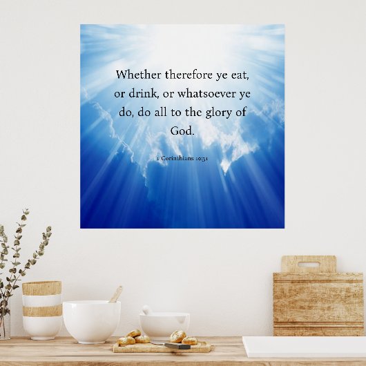 1 Corinthians 10:31 Poster (Keuken)