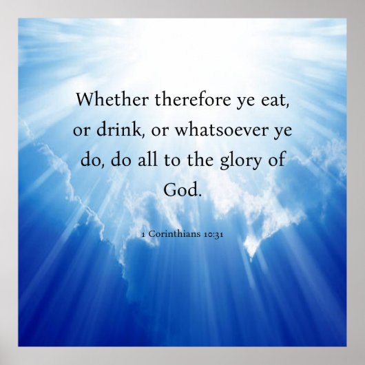 1 Corinthians 10:31 Poster (Voorkant)