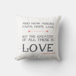 1 Corinthians 13:13 | Bijbelse verse kunst Kussen