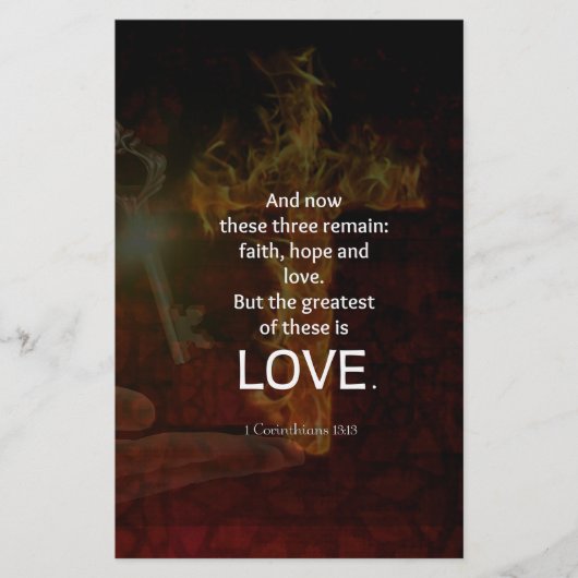 1 Corinthians 13:13 Bijbelversen citaat over LOVE Briefpapier (Voorkant)