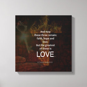 1 Corinthians 13:13 Bijbelversen citaat over LOVE Canvas Afdruk