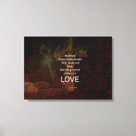 1 Corinthians 13:13 Bijbelversen citaat over LOVE Canvas Afdruk