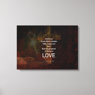 1 Corinthians 13:13 Bijbelversen citaat over LOVE Canvas Afdruk