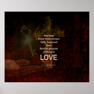 1 Corinthians 13:13 Bijbelversen citaat over LOVE Poster