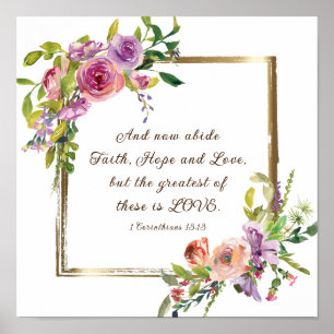 1 Corinthians 13:13 Faith Hope Love Bijbel Verse Poster