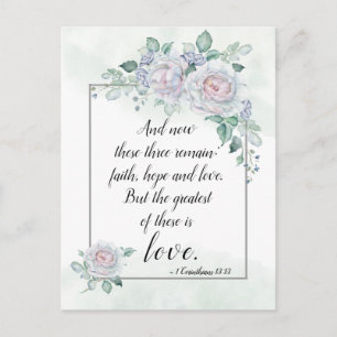 1 Corinthians 13:13 Faith Hope Love, Bijbelverse Briefkaart