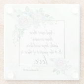 1 Corinthians 13:13 Faith Hope Love, Bijbelverse Glazen Onderzetter (Achterkant)