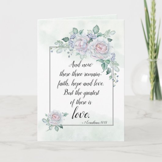 1 Corinthians 13:13 Faith Hope Love, Bijbelverse Kaart (Voorkant)