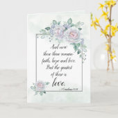 1 Corinthians 13:13 Faith Hope Love, Bijbelverse Kaart (Gele Bloem)