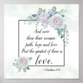 1 Corinthians 13:13 Faith Hope Love, Bijbelverse Poster (Voorkant)